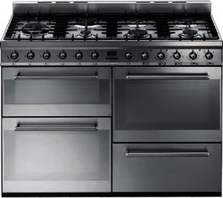 SMEG Symphony SYD4110 110 cm Dual Fuel Range Cooker - Stainless Steel